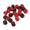 Fabater Six Sided Dice, 48PCS Black and Red Plastic Dice Set, Table Game with Storage Bags for Party Bars Club Games