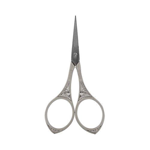 Fabater Vintage Stainless Steel Sewing Scissors, Mini Embroidery Craft Cutting Tool, Classical Dressmaking Fabric Shears with Points for Thread, Fishing Line (sunflower scissors silver flower)