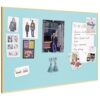 Fabric Bulletin Board 30x20 inches, Golden Aluminum Framed Wall Pin Board