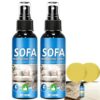 Fabric Cleaner Spray Kit, 3.55 oz Waterless Upholstery Stain Remover with Cleaning Sponge - Quick Dry Portable Cleaner for Sofa, Couch, Carpet, Car Interior, Furniture (2PCS+2*Sponge)
