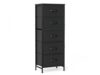 Fabric Dresser with 5 Storage Drawers, Wooden Top Metal Frame