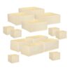 Fabric Underwear Organizer Drawer Divider Set Foldable 14pcs Beige