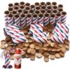 Faccito 50 Pcs Red White Blue Cardboard Tubes for Craft 1"x2-1/2"x3/32" Cardboard Tubes and End Plugs Toilet Paper Rolls for Crafts Classroom Family DIY Projects Patriotic 4th of July Party Favor
