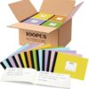Fainne 100 Pack Composition Notebook Half Size Bulk 5 x 7-1/2 Inches Mini Wide Ruled Composition Notebooks Small School Journals for Kids Junior Primary School Essentials, 40 Sheets(Classic,Colored)