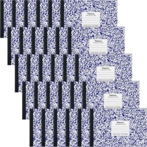 Fainne 30 Pack Composition Notebooks Half Size 4-7/8 x 7-1/2 Inches Wide Ruled Half Page Composition Notebook for Journal School Classroom Supplies 40 Sheet(Blue,Snowflake Style)