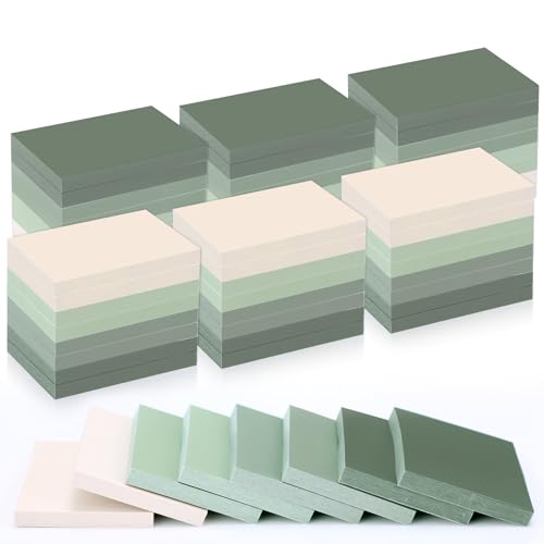 Fainne 60 Pads Sticky Notes Bulk 1.5 x 2 Inch Mini Self Stick Note Small Assorted Bright Colors Paper Memo for Office School Notebook Supplies 50 Sheets/pad (Simple Style,Green Series)