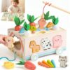 Fajiabao Wooden Montessori Toys for 1 Year Old, 7-in-1 Farm Activity Toy