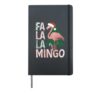 Fa La La Mingo Flamingo Christmas Pun Hardcover Journal, Black