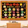 Fall Bulletin Board Decoraion Set Fall into Healthy Habits Classroom Decor