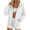 Fall Jackets For Women 2026 Trendy Plus Size No Hood Zip Up Sweatshirt