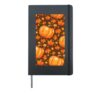 Fall Leaves Phone Gift Halloween Thanksgiving Pumpkin Hardcover Journal, Black
