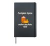 Fall Season Gift Funny Girls Women Pumpkin Spice Coffee Hardcover Journal, Black