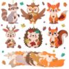 Fall Woodland Animal DIY Art Craft Kit for 3+ Kids Boy Girl Child 12 Pack