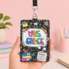 Famitrendz Personalized Teacher ID Badge Holder with Custom Name and Unique Design, Personalized Back to School Gifts, Custom Badge Holder for Teacher 01