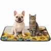 Farm Animal Washable Pee Pads for Dogs 24"x36" Farmhouse Cow Sunflower Wooden Board Waterproof Non-Slip Dog Pads for Puppy, Senior & Incontinent Dogs Playpen, Travel Crate Liner Use
