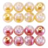 FASHEWELRY 10Pcs 16mm UV Beads Flower Acrylic Color Changing Beads Gold