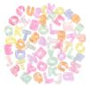 FASHEWELRY 50Pcs Large Hole Luminous Letter Beads Glow in the Dark Chunky Alphabet Beads Random Mixed Letter Paracord Bead for Keychains Paracord Making Bag Charms Kits Shoelaces