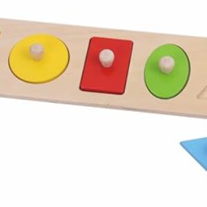Fat Brain Toys Let''s Learn Shapes! Wooden Puzzle - Classic Shape-Sorting for Preschoolers