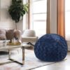 Faux Fur Bean Bag Chair, Navy-5ft Cozy and Stretchable Fabric Lounger