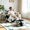 Faux Fur Bean Bag Cover Armchair Cover Winter 【No Filler】 Beanbag Chairs for Adults/Teens Lazy Chair/Sofa Lazy Floor Lounge for Living Room, Bedroom (02)