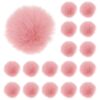 Faux Rabbit Fur Pom Poms 6cm with Elastic Loop Pink 30pcs