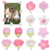 FAVOMOTO 12 Pcs Aesthetic Flower Fridge Magnets Made of Synthetic Resin with Strong Hold and Diverse Designs, for Holding Photos and Grocery Lists on Refrigerator or Office Whiteboard