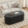 FAVSH 40 inch Upholstered Storage Ottoman Bench,Ready to go,Black