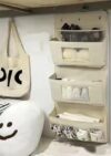 FAwtpndf Plaid Fabric Over Door Hanging Storage Organizer with Free Hooks