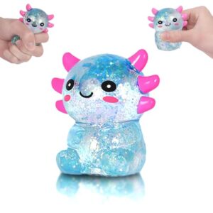 FazaVexior Axolotl Squishy Toy, Glitter Slow Rising Squeeze Toy