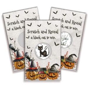 Fbitey Pumpkin Halloween Scratch Off Cards, 50 Pcs Spooky Halloween Party Games for Adults Party Supplies, Gift Cards for Spa Business - B03