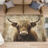 FBRUIEG Highland Beef Rug 3x4, Highland Beef Rugs for Living Room