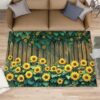 FBRUIEG Sunflower Rug 3x5, Rural Flowers Area Rug