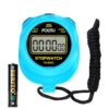 FCXJTU Simple Stopwatch Timer, Single Lap Stopwatch Countdown Timer, No Hourly Beep, On/Off, AAA Battery(Included), Large Display, Easy to Use, Ideal for Kids Sports Coaches Blue