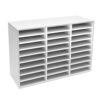 FDTZBPXMC 27 Compartments Literature Organizer with Adjustable Shelves, White Mail Organizer Countertop, PVC Office Mailbox & File Sorter for Office, Home, Classroom and Desk Organization