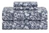 Feather & Stitch Softest 100% Cotton Sheets, 300 Thread Count Percale Weave Bedding, 16" Deep Pocket, Cooling Sheets, Breathable Bed Set, Hotel Premium Quality (King, Twilight Bloom Indigo)