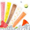FEBSNOW 120 Pcs Disposable Ice Pop Bags Popsicle Molds With Funnel