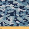 Feelyou Camouflage Upholstery Fabric By The Yard, Camo Reupholstery Fabric for Chairs,Military Style Decorative Soft Flannel, 1 Yard,Navy Blue Black Grey