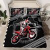 Feelyou Dirt Bike Fitted Sheet with 2 Pillowcases for Kids Boys Girls,Queen,Motorcycle Racer Bed Sheets Set 16" Deep Pocket,Cool Motocross Bedding,Extreme Sports,Fashion Motorcycle Bedroom Decor