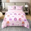 Feelyou Girls Cute Princess Duvet Cover 100% Cotton King Size