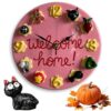 Feidkia Interchangeable Magnetic Charm Pumpkin Clock, Cozy Harvest Pumpkin Clock, Decorative Clock with 8 Charms, Resin with Built-in Magnets for Kitchen Home Bedroom Decoration，Style-f