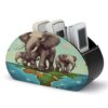 FekiLoot PU Remote Control Holder, Desktop Organizer with 5 Compartment