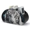 FekiLoot White Tiger TV Remote Control Holder with 5 Compartments