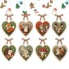 Felt Bird Ornament, Embroidered Heart Shape Pre Cut Craft Kit, 7.6cm Home