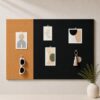 Felt Bulletin Board 35"x24" Two-Tone Pin Board for Wall Decor (Brown+Black)