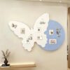 Felt Bulletin Board 3D Butterfly Decorative,Self-Adhesive Photo Notes Schedules Display Board with Pushpins,Cork Board Alternative (Blue,17.7x11.8in)