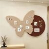 Felt Bulletin Board 3D Butterfly Decorative,Self-Adhesive Photo Notes Schedules Display Board with Pushpins,Cork Board Alternative (Brown,17.7x11.8in)