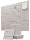 Felt Bulletin Board Tiles 48"x36", 12-Pack, Self-Adhesive Pin Board Tiles with Adhesive Pads, Cork Board Alternative for Office, Classroom, Home Decor (Light Camel, Bold Stripe 12-Pack)