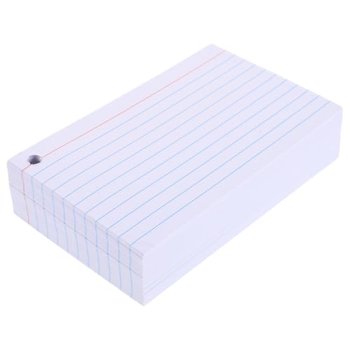 FELTECHELECTR 200 Sheets White Ruled Index Cards for Study and Office Use, Horizontal Lined Note Cards with Smooth Writing Paper, Nonbleed Flashcards for Efficient Vocabulary Learning and Exam
