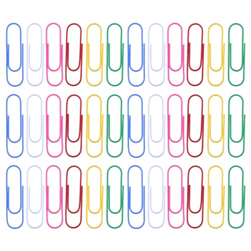 FELTECHELECTR 60pcs Colorful Paper Clips Small File Paperclips with Plastic Coating, Steel Material, Lightweight and Resistant to Bending, for Office and File Organization, Random Color