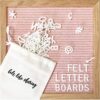 Felt Like Sharing Square Letter Board (Light Pink Felt - 10”x10”) – Changeable Message Board with 3 Sets of Felt Board Letters for Home, Office, & Aesthetic Room Decor – Wall Letterboard Signs In Oak Frame